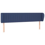 vidaXL Tăblie de pat cu aripioare, albastru, 163x23x78/88 cm textil vidaXL Tăblie de pat cu aripioare, albastru, 163x23x78/88 cm textil