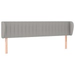 vidaXL Tăblie de pat cu aripioare gri deschis 183x23x78/88 cm textil