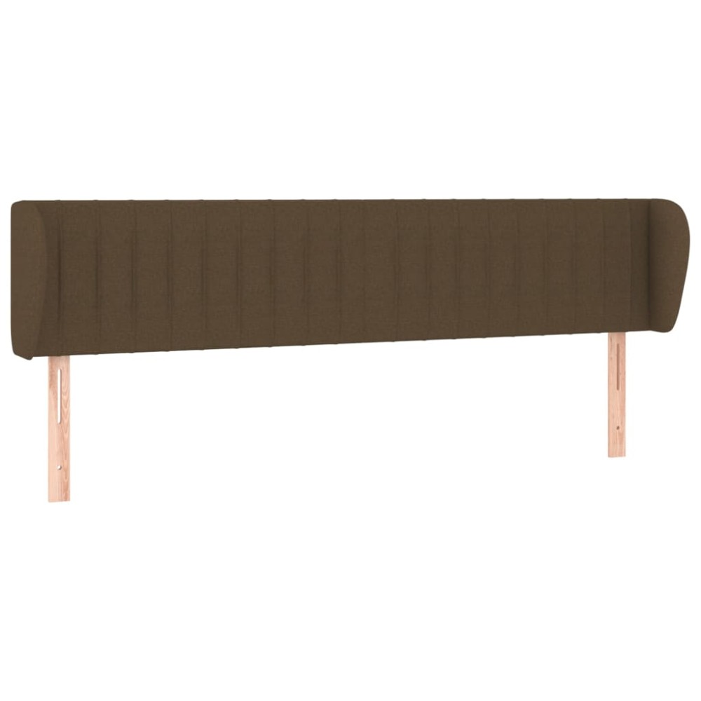 vidaXL Tăblie de pat cu aripioare maro închis 183x23x78/88 cm textil