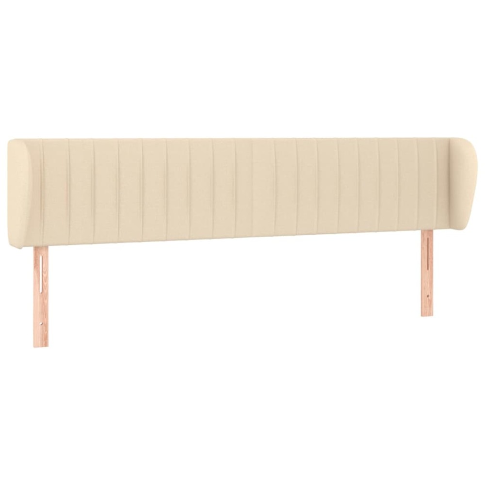 vidaXL Tăblie de pat cu aripioare crem 183x23x78/88 cm material textil
