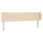vidaXL Tăblie de pat cu aripioare crem 183x23x78/88 cm material textil vidaXL Tăblie de pat cu aripioare crem 183x23x78/88 cm material textil