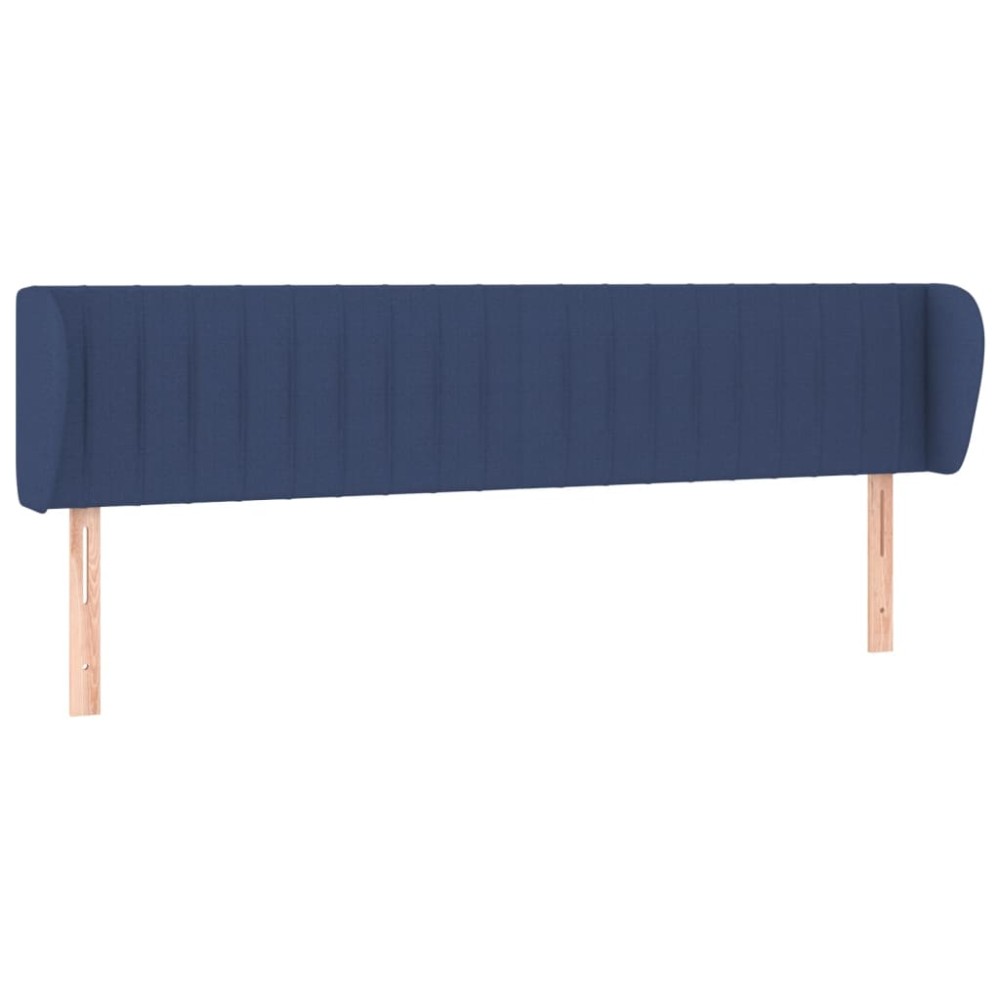 vidaXL Tăblie de pat cu aripioare, albastru, 183x23x78/88 cm textil