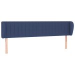 vidaXL Tăblie de pat cu aripioare, albastru, 183x23x78/88 cm textil