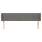 vidaXL Tăblie de pat cu aripioare gri închis 203x23x78/88 cm textil