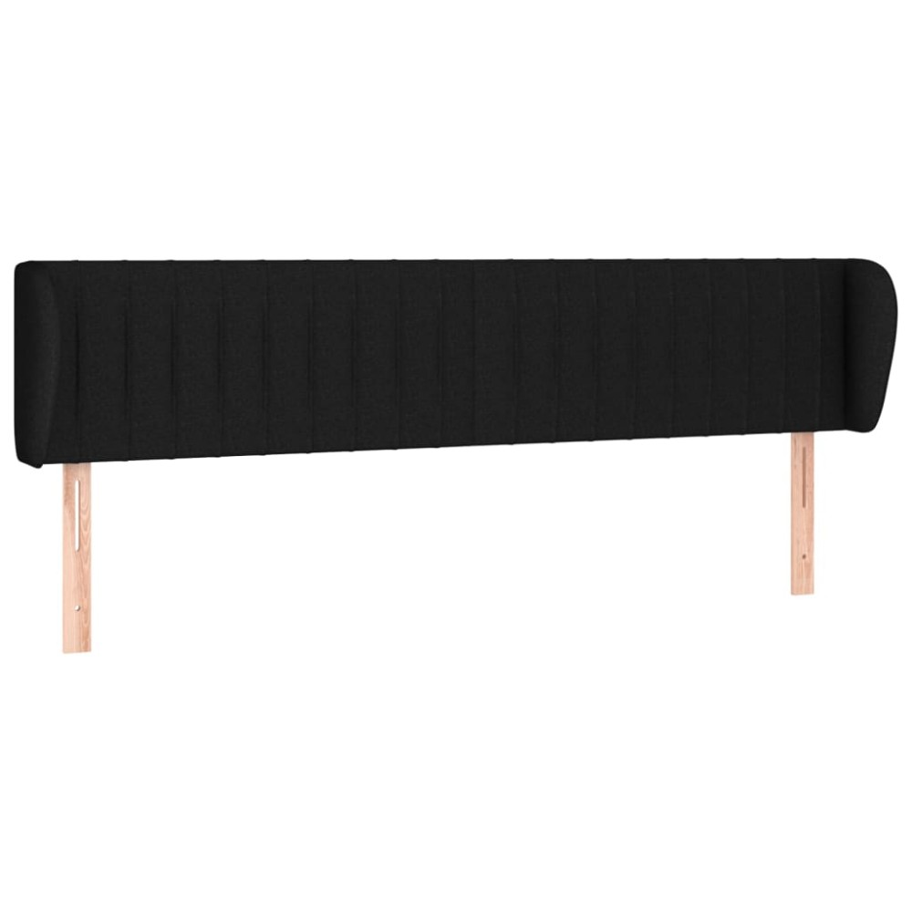 vidaXL Tăblie de pat cu aripioare negru 203x23x78/88 cm textil