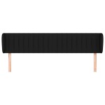 vidaXL Tăblie de pat cu aripioare negru 203x23x78/88 cm textil