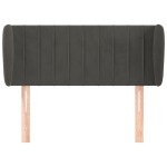 vidaXL Tăblie de pat cu aripioare gri închis 83x23x78/88 cm catifea