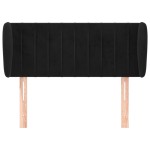 vidaXL Tăblie de pat cu aripioare negru 83x23x78/88 cm catifea