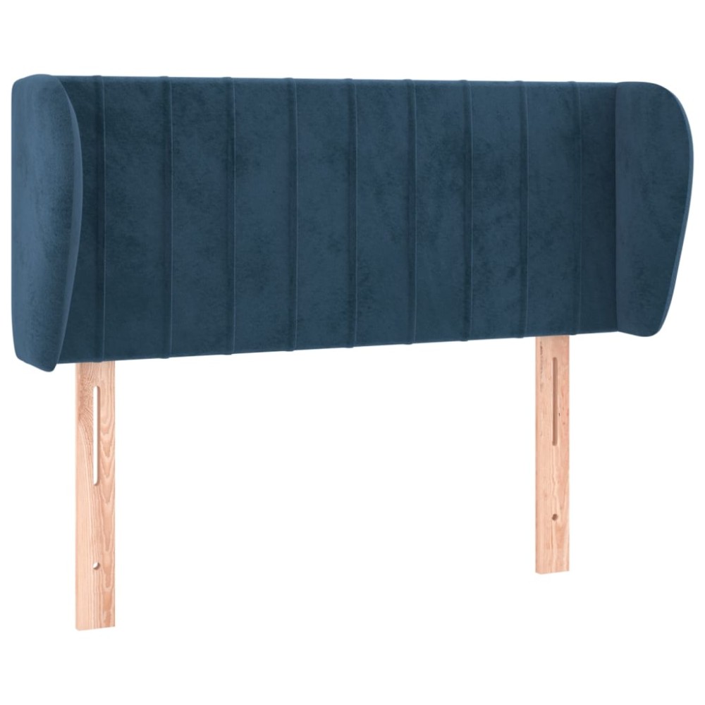 vidaXL Tăblie pat cu aripioare albastru închis 83x23x78/88 cm catifea