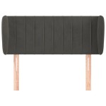 vidaXL Tăblie de pat cu aripioare gri închis 93x23x78/88 cm catifea