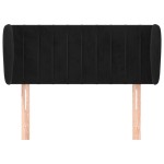 vidaXL Tăblie de pat cu aripioare negru 93x23x78/88 cm catifea