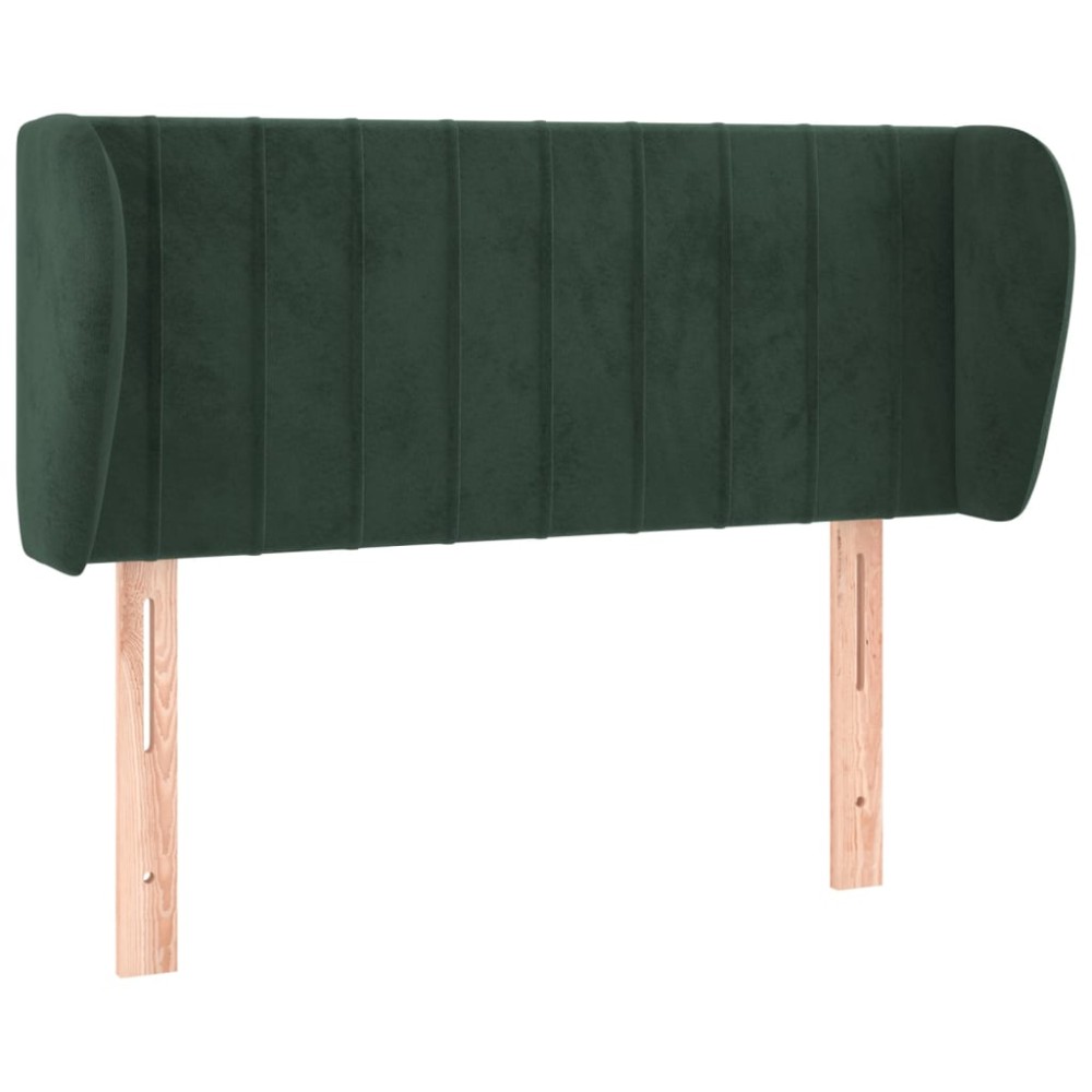 vidaXL Tăblie de pat cu aripioare verde închis 93x23x78/88 cm catifea
