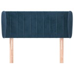 vidaXL Tăblie pat cu aripioare albastru închis 93x23x78/88 cm textil