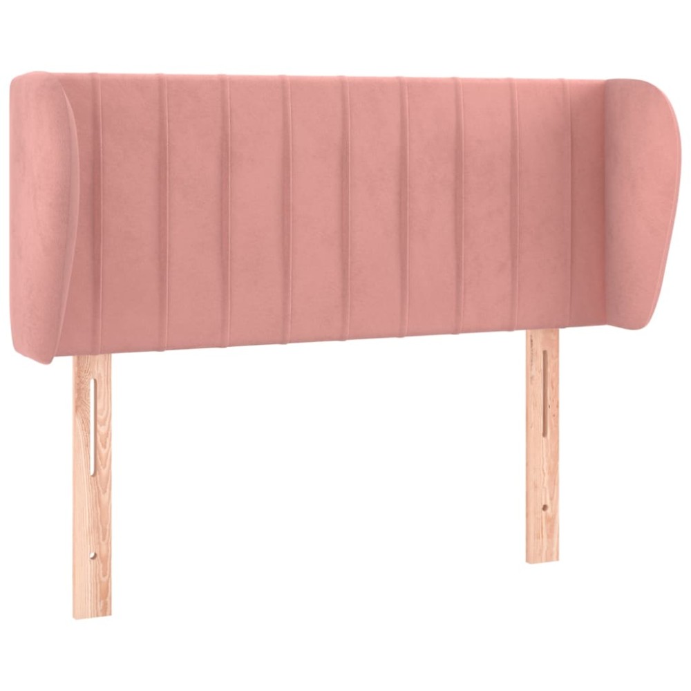 vidaXL Tăblie de pat cu aripioare roz 93x23x78/88 cm catifea