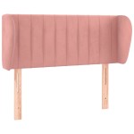 vidaXL Tăblie de pat cu aripioare roz 93x23x78/88 cm catifea