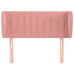 vidaXL Tăblie de pat cu aripioare roz 93x23x78/88 cm catifea