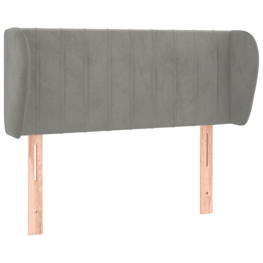 vidaXL Tăblie de pat cu aripioare gri deschis 103x23x78/88 cm catifea
