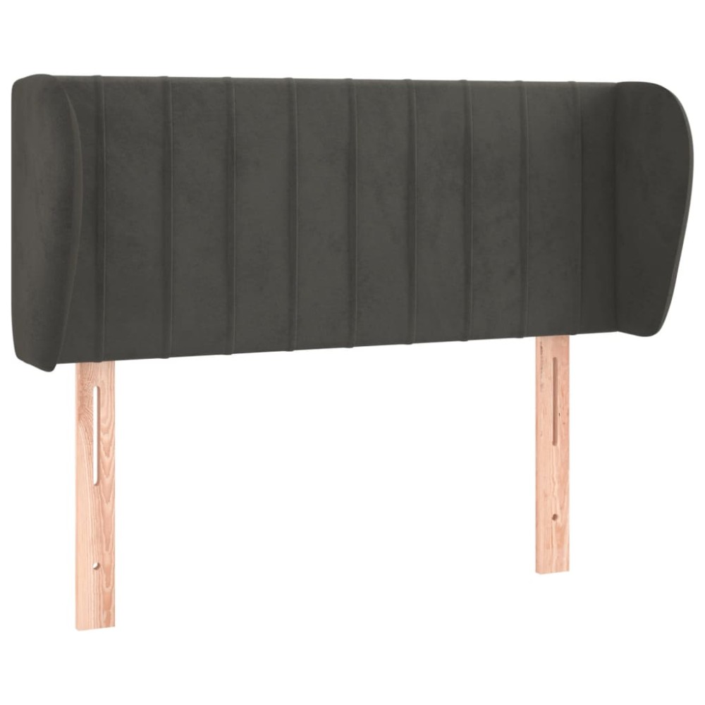vidaXL Tăblie de pat cu aripioare gri închis 103x23x78/88 cm catifea