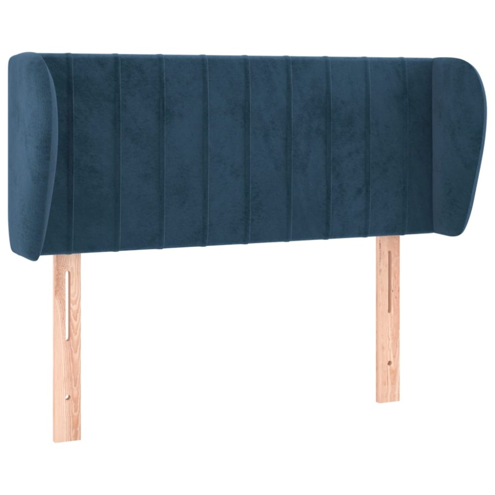 vidaXL Tăblie pat cu aripioare albastru închis 103x23x78/88 cm catifea