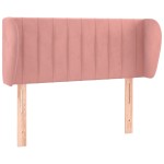 vidaXL Tăblie de pat cu aripioare roz 103x23x78/88 cm catifea