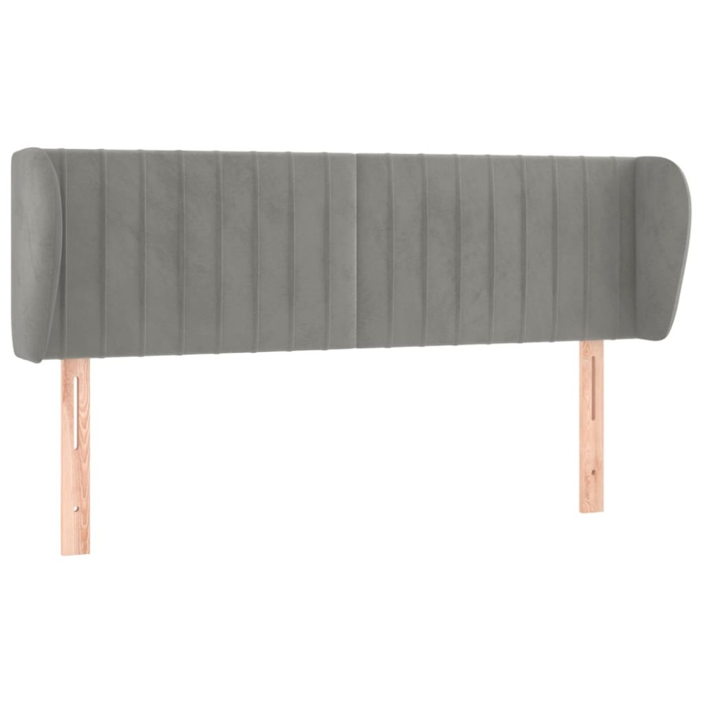 vidaXL Tăblie de pat cu aripioare gri deschis 147x23x78/88 cm catifea