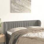 vidaXL Tăblie de pat cu aripioare gri deschis 147x23x78/88 cm catifea