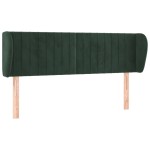 vidaXL Tăblie de pat cu aripioare verde închis 147x23x78/88 cm catifea