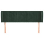 vidaXL Tăblie de pat cu aripioare verde închis 147x23x78/88 cm catifea