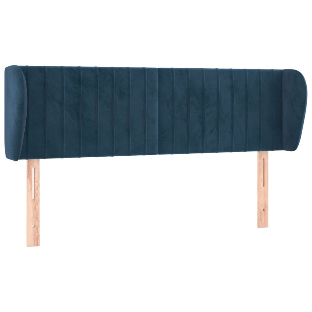 vidaXL Tăblie pat cu aripioare albastru închis 147x23x78/88 cm catifea