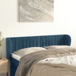 vidaXL Tăblie pat cu aripioare albastru închis 147x23x78/88 cm catifea