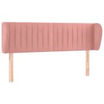 vidaXL Tăblie de pat cu aripioare roz 147x23x78/88 cm catifea