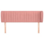 vidaXL Tăblie de pat cu aripioare roz 147x23x78/88 cm catifea