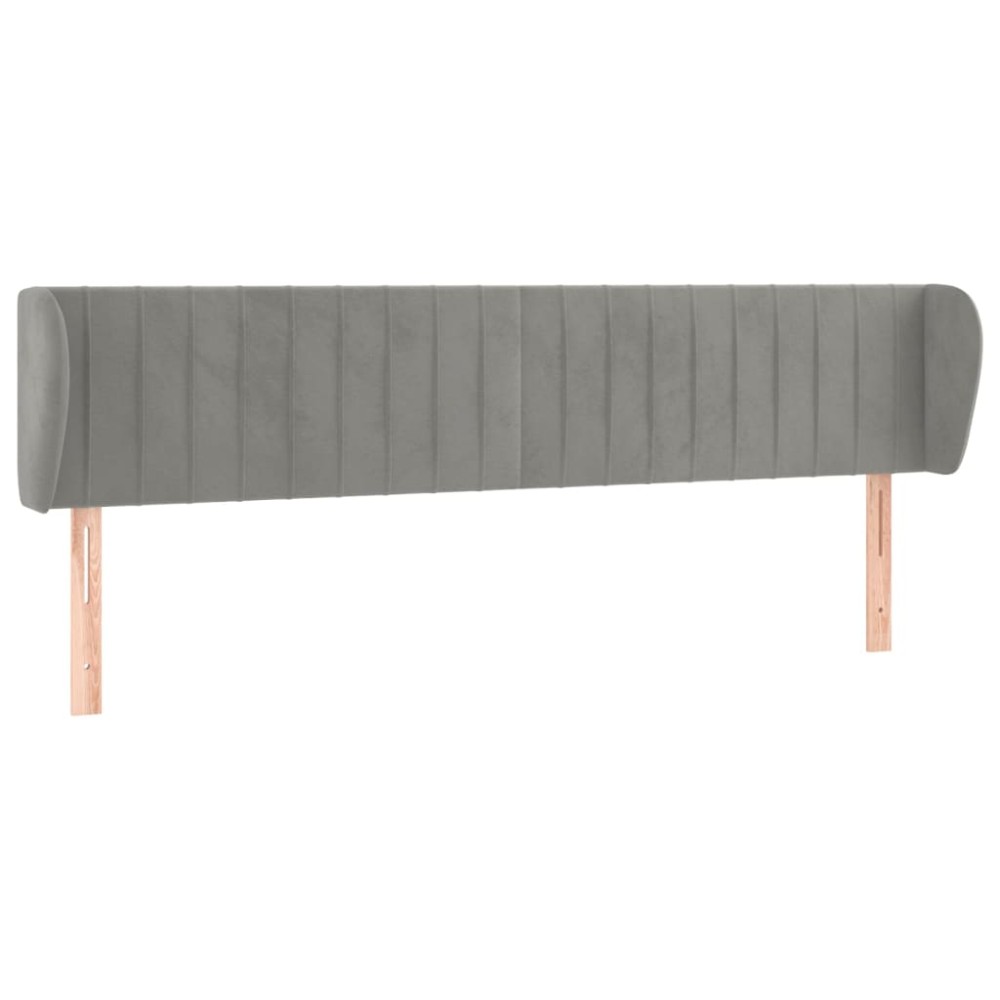vidaXL Tăblie de pat cu aripioare gri deschis 163x23x78/88 cm catifea