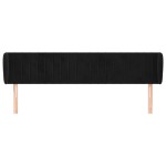 vidaXL Tăblie de pat cu aripioare negru 163x23x78/88 cm catifea