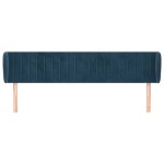 vidaXL Tăblie pat cu aripioare albastru închis 163x23x78/88 cm catifea