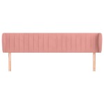 vidaXL Tăblie de pat cu aripioare roz 163x23x78/88 cm catifea