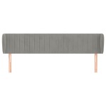 vidaXL Tăblie de pat cu aripioare gri deschis 183x23x78/88 cm catifea