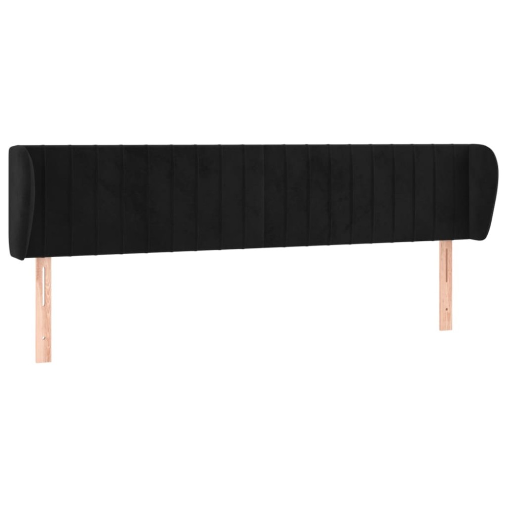 vidaXL Tăblie de pat cu aripioare negru 183x23x78/88 cm catifea