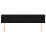 vidaXL Tăblie de pat cu aripioare negru 183x23x78/88 cm catifea