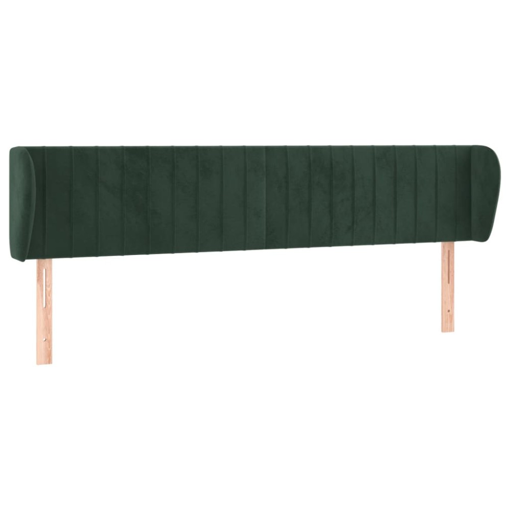 vidaXL Tăblie de pat cu aripioare verde închis 183x23x78/88 cm catifea