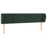 vidaXL Tăblie de pat cu aripioare verde închis 183x23x78/88 cm catifea