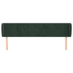 vidaXL Tăblie de pat cu aripioare verde închis 183x23x78/88 cm catifea
