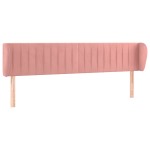 vidaXL Tăblie de pat cu aripioare roz 183x23x78/88 cm catifea
