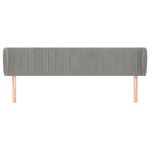 vidaXL Tăblie de pat cu aripioare gri deschis 203x23x78/88 cm catifea vidaXL Tăblie de pat cu aripioare gri deschis 203x23x78/88 cm catifea