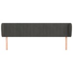 vidaXL Tăblie de pat cu aripioare gri închis 203x23x78/88 cm catifea