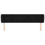 vidaXL Tăblie de pat cu aripioare negru 203x23x78/88 cm catifea