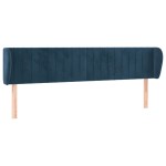 vidaXL Tăblie pat cu aripioare albastru închis 203x23x78/88 cm catifea