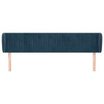vidaXL Tăblie pat cu aripioare albastru închis 203x23x78/88 cm catifea
