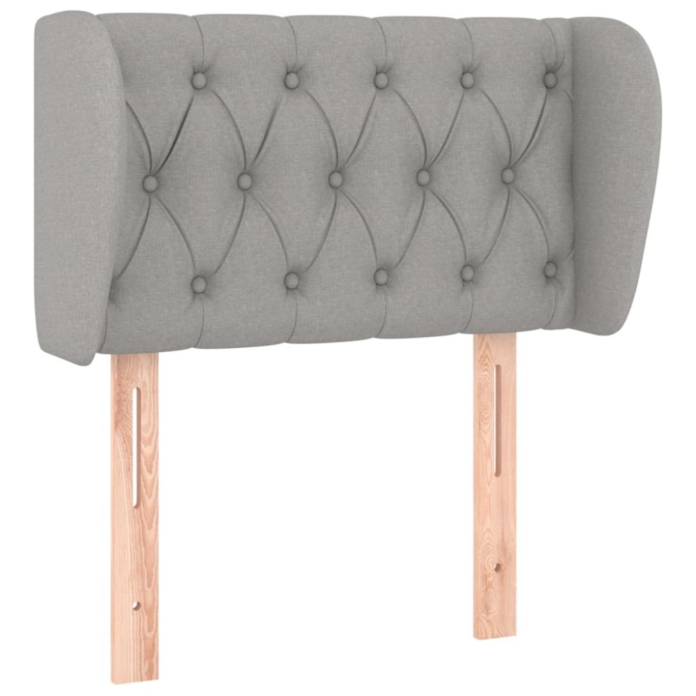 vidaXL Tăblie de pat cu aripioare gri deschis 83x23x78/88 cm textil