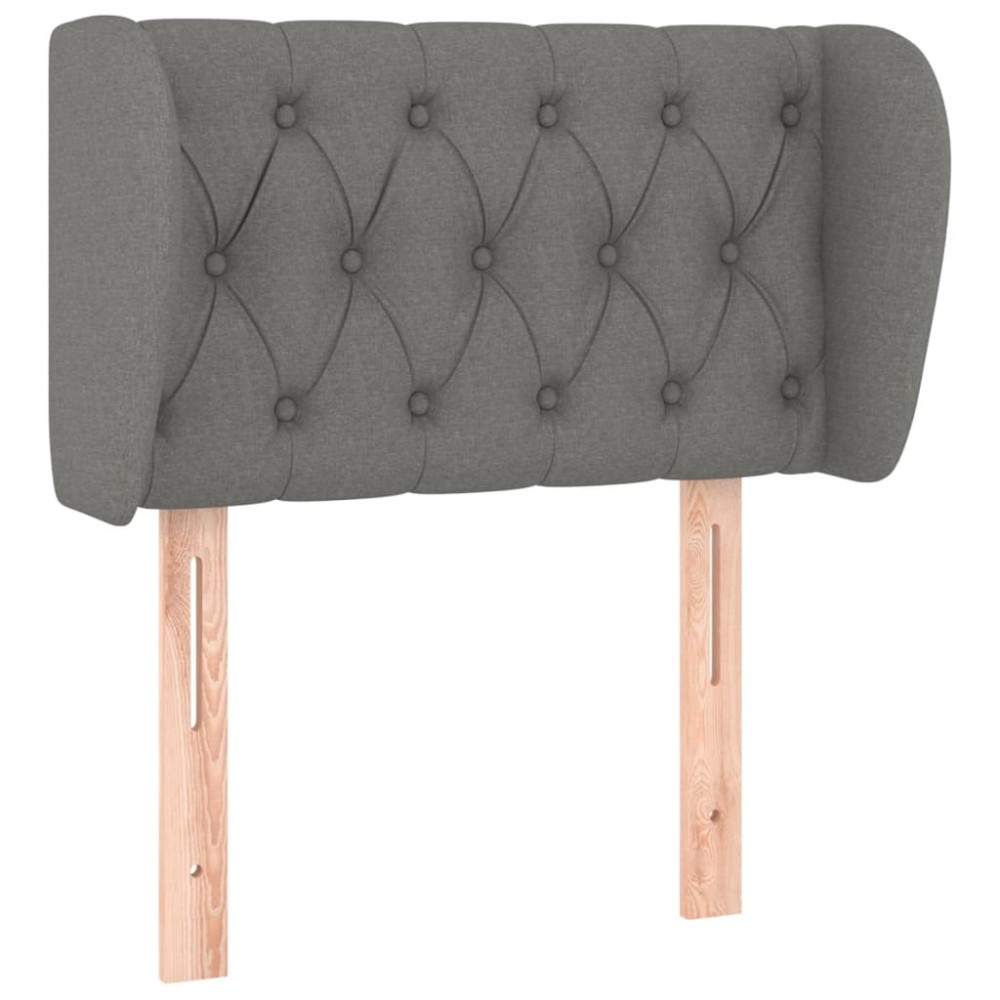vidaXL Tăblie de pat cu aripioare gri închis 83x23x78/88 cm textil